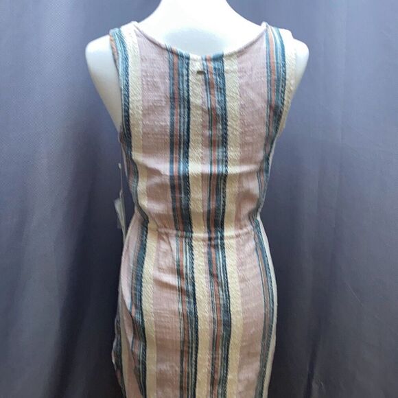 NWT ONeill Striped Button down mini dress Serape Sz S Pink/BLue - Picture 8 of 14